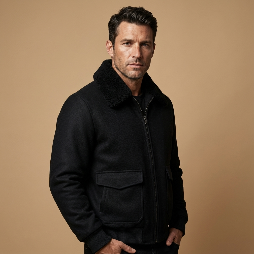 Herren Wolljacke Mit Kragen – Gefütterte Übergangsjacke Warm, Stilvoll & Alltagstauglich