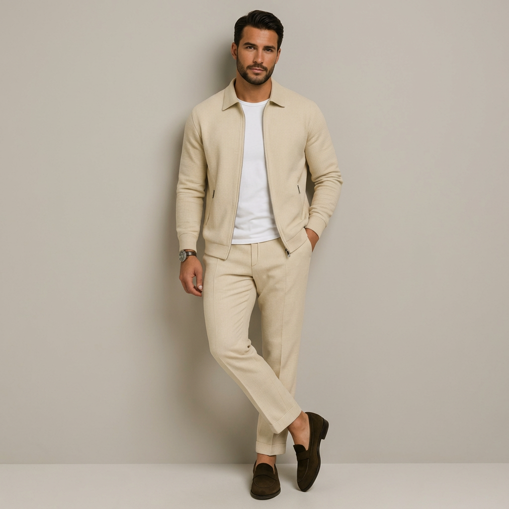 Herren Zweiteiler Set – Raffiniertes Co-Ord Für Mühelosen Alltagsstil