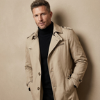 Herren Winter Trenchcoat – Klassischer Mantel Mit Hohem Kragen & Wärmender Verarbeitung