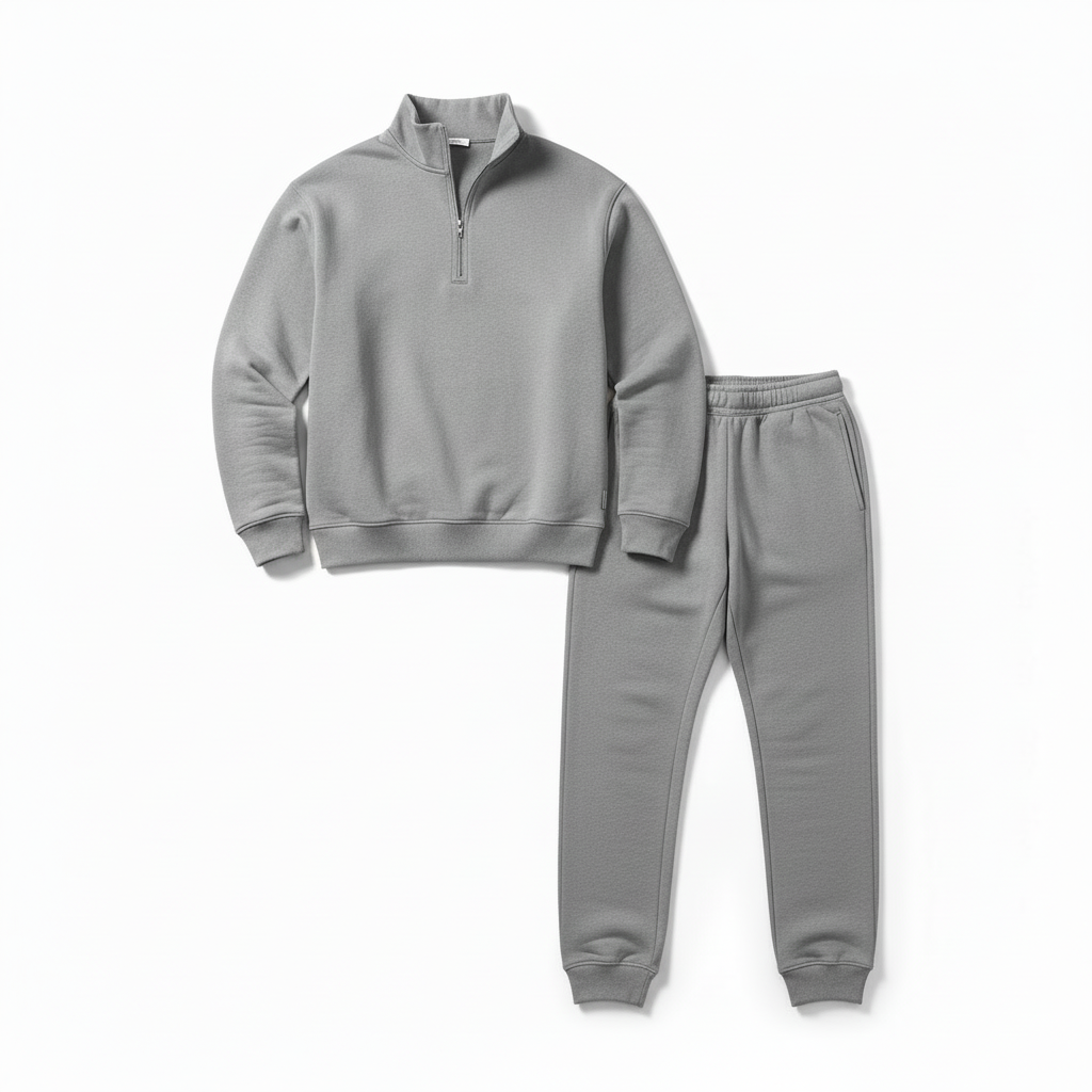 Herren Half-Zip Trainingsanzug Set – Lässiger Athleisure-Jogginganzug Für Zuhause, Gym & Freizeit