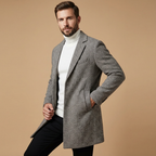 Herren Wollmantel Kariert – Eleganter Plaid Wintermantel Mit Wollmischung & Modernem Slim Fit