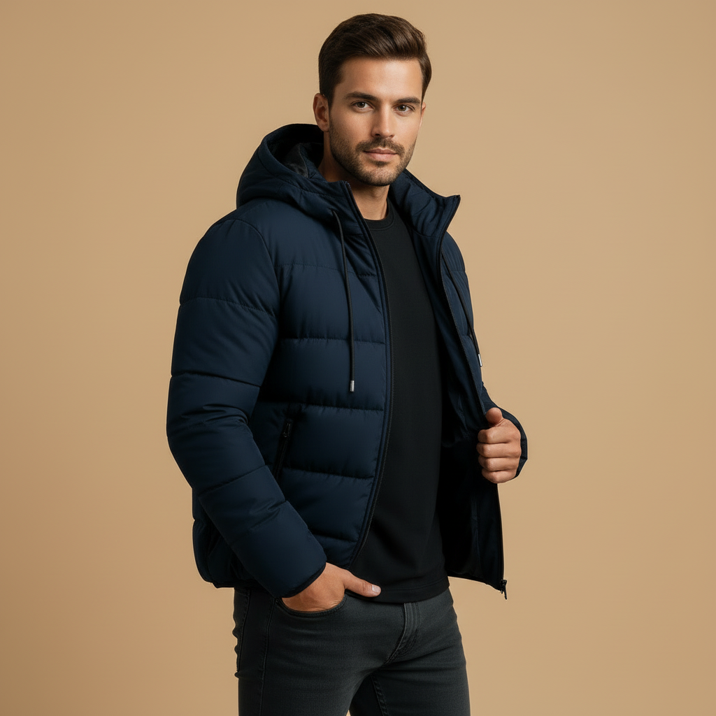 Herren Casual Kapuzenjacke – Gefütterte Winterjacke Für Alltag & Pendeln