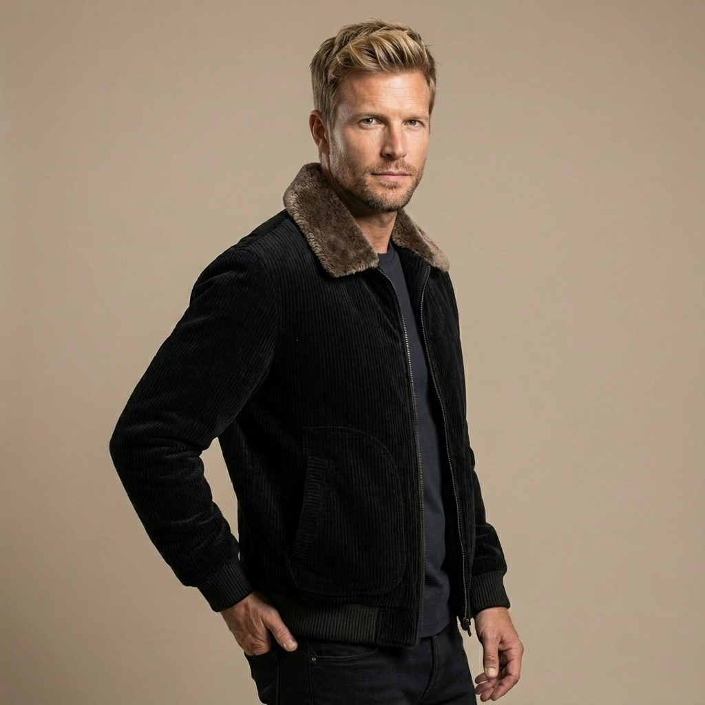 Herren Cordjacke Mit Sherpa-Futter – Gefütterte Winterjacke Für Alltag & Freizeit