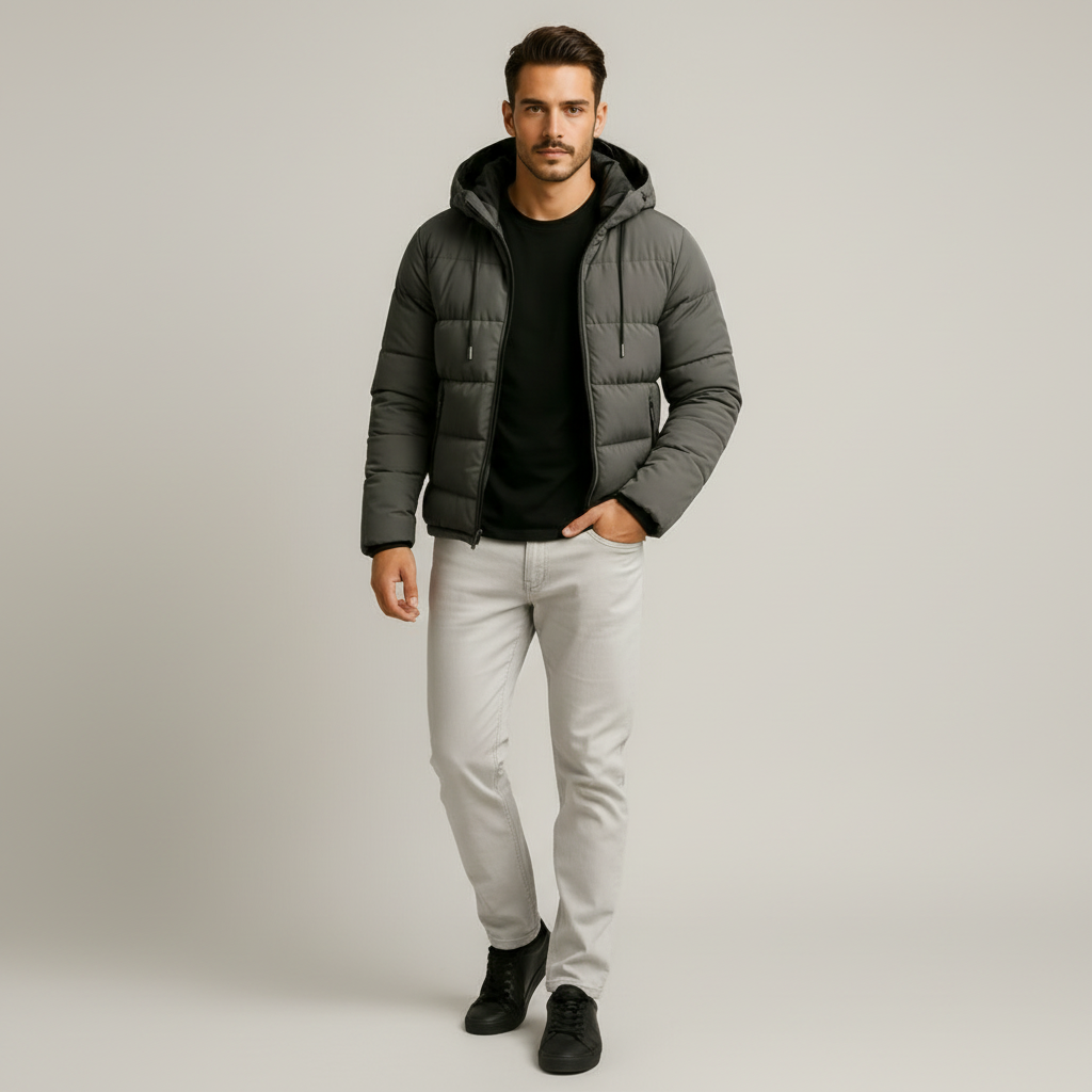 Herren Casual Kapuzenjacke – Gefütterte Winterjacke Für Alltag & Pendeln