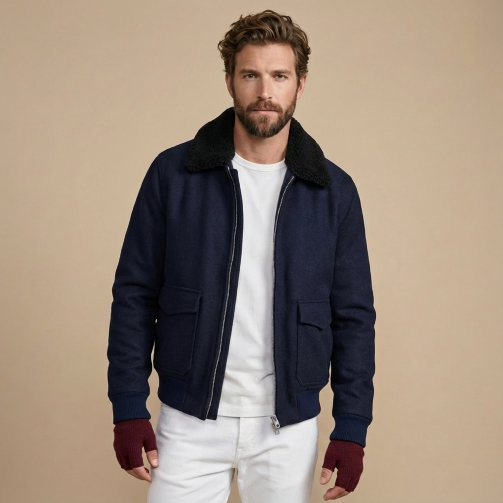 Herren Wolljacke Mit Kragen – Gefütterte Übergangsjacke Warm, Stilvoll & Alltagstauglich