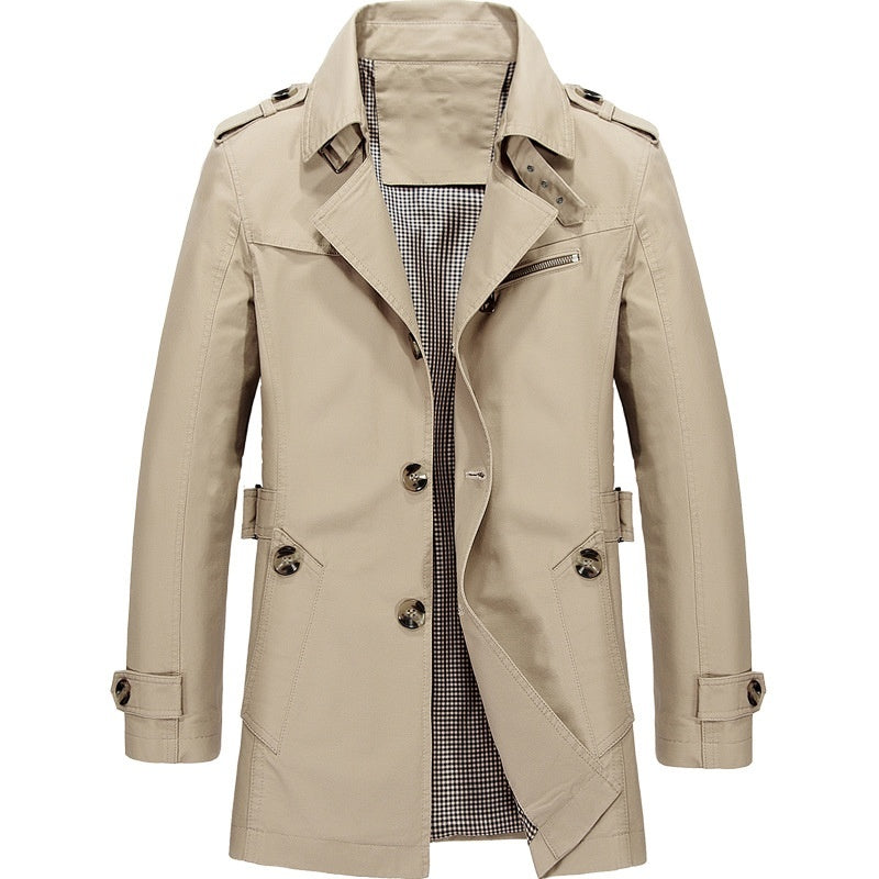 Herren Winter Trenchcoat – Klassischer Mantel Mit Hohem Kragen & Wärmender Verarbeitung