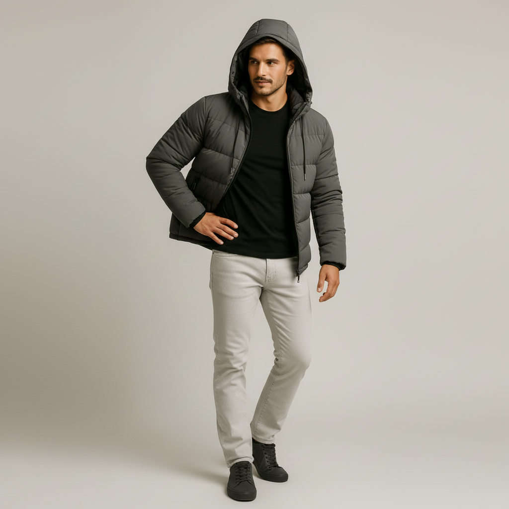 Herren Casual Kapuzenjacke – Gefütterte Winterjacke Für Alltag & Pendeln