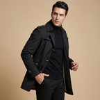 Herren Winter Trenchcoat – Klassischer Mantel Mit Hohem Kragen & Wärmender Verarbeitung