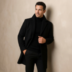 Herren Mid-Length Trenchcoat – Moderner Mantel Für Business & Alltag