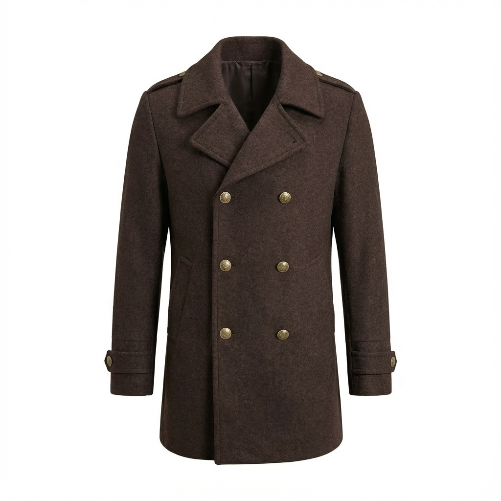 Herren Trenchcoat Mittel-Lang – Doppelreihiger Wintermantel Elegant, Warm & Alltagstauglich