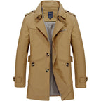 Herren Winter Trenchcoat – Klassischer Mantel Mit Hohem Kragen & Wärmender Verarbeitung