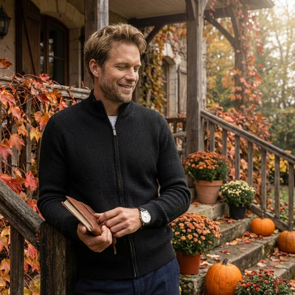 Herren Cashmere Cardigan – Refined Elegant Strickjacke Für Smart Casual & Business