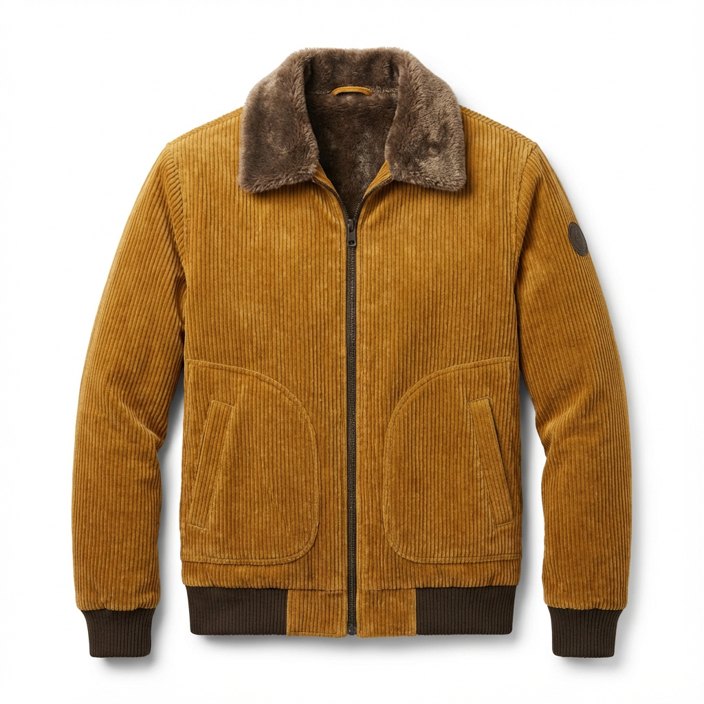 Herren Cordjacke Mit Sherpa-Futter – Gefütterte Winterjacke Für Alltag & Freizeit