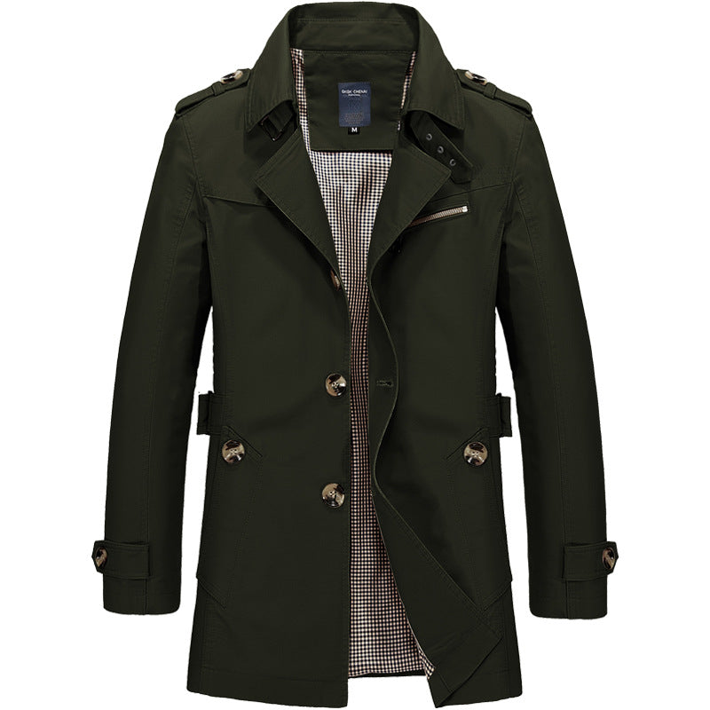 Herren Winter Trenchcoat – Klassischer Mantel Mit Hohem Kragen & Wärmender Verarbeitung