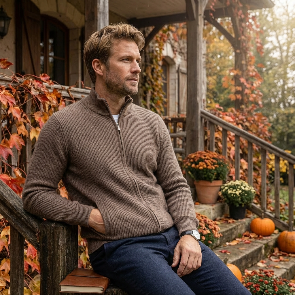 Herren Cashmere Cardigan – Refined Elegant Strickjacke Für Smart Casual & Business