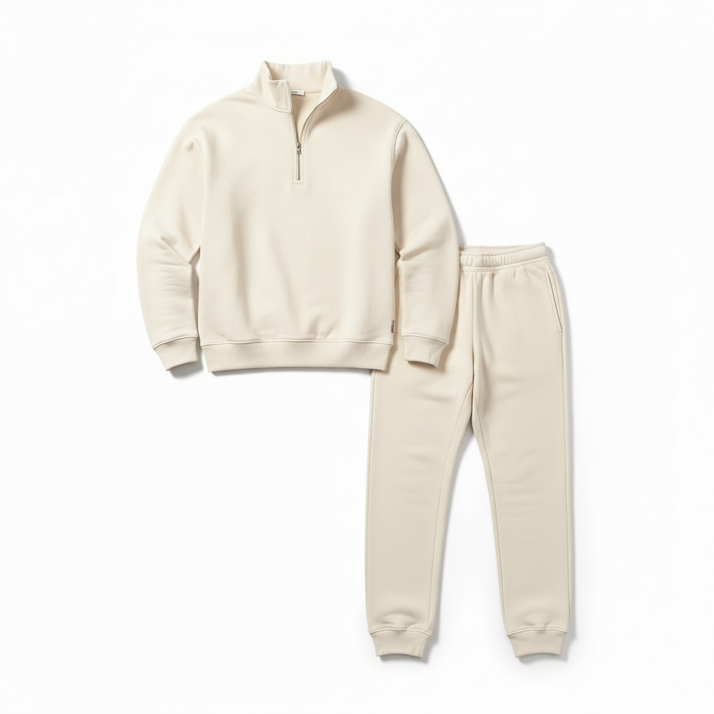 Herren Half-Zip Trainingsanzug Set – Lässiger Athleisure-Jogginganzug Für Zuhause, Gym & Freizeit