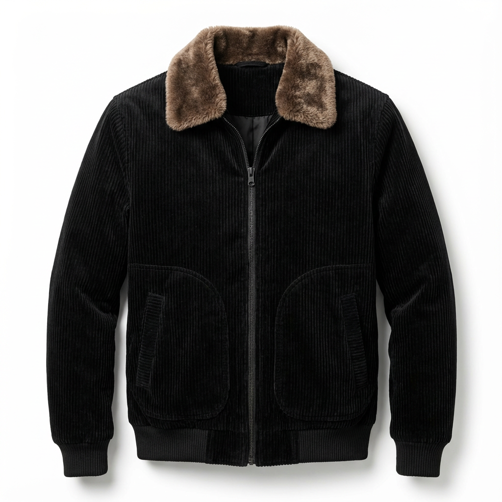Herren Cordjacke Mit Sherpa-Futter – Gefütterte Winterjacke Für Alltag & Freizeit
