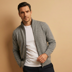 Herren Zip Cardigan – Moderner Strick mit Vollreißverschluss Für Alltag & Büro