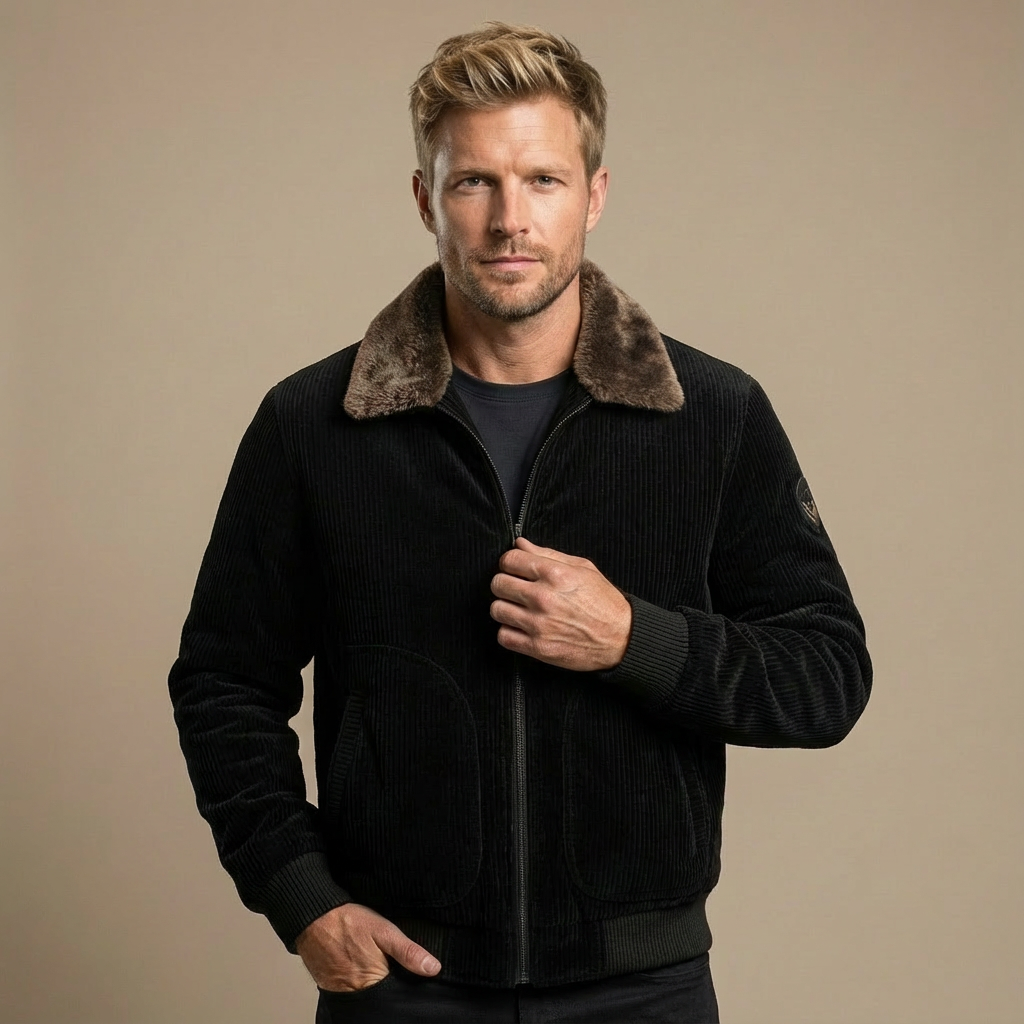 Herren Cordjacke Mit Sherpa-Futter – Gefütterte Winterjacke Für Alltag & Freizeit