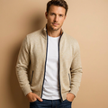 Herren Zip Cardigan – Moderner Strick mit Vollreißverschluss Für Alltag & Büro