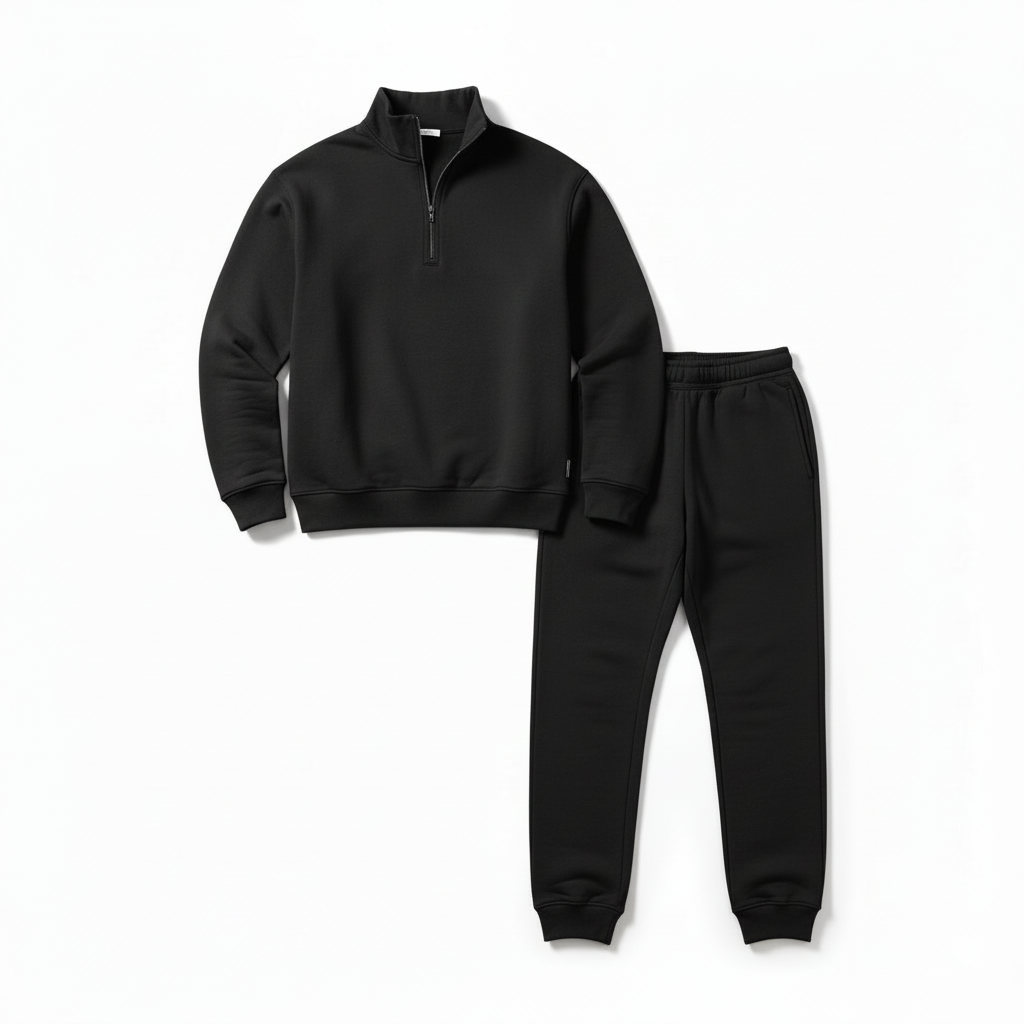 Herren Half-Zip Trainingsanzug Set – Lässiger Athleisure-Jogginganzug Für Zuhause, Gym & Freizeit