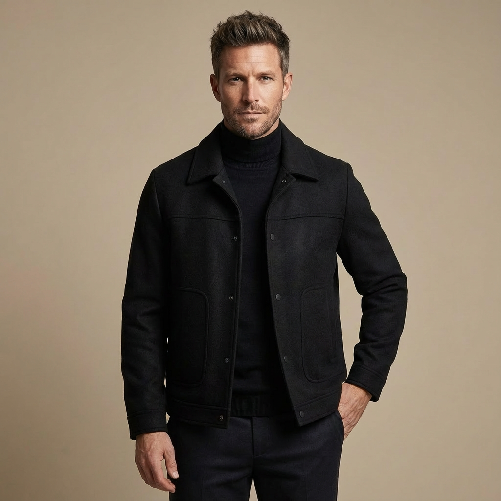 Herren Premium Wolljacke – Kurzer Wollmantel Für Smart Casual & Business