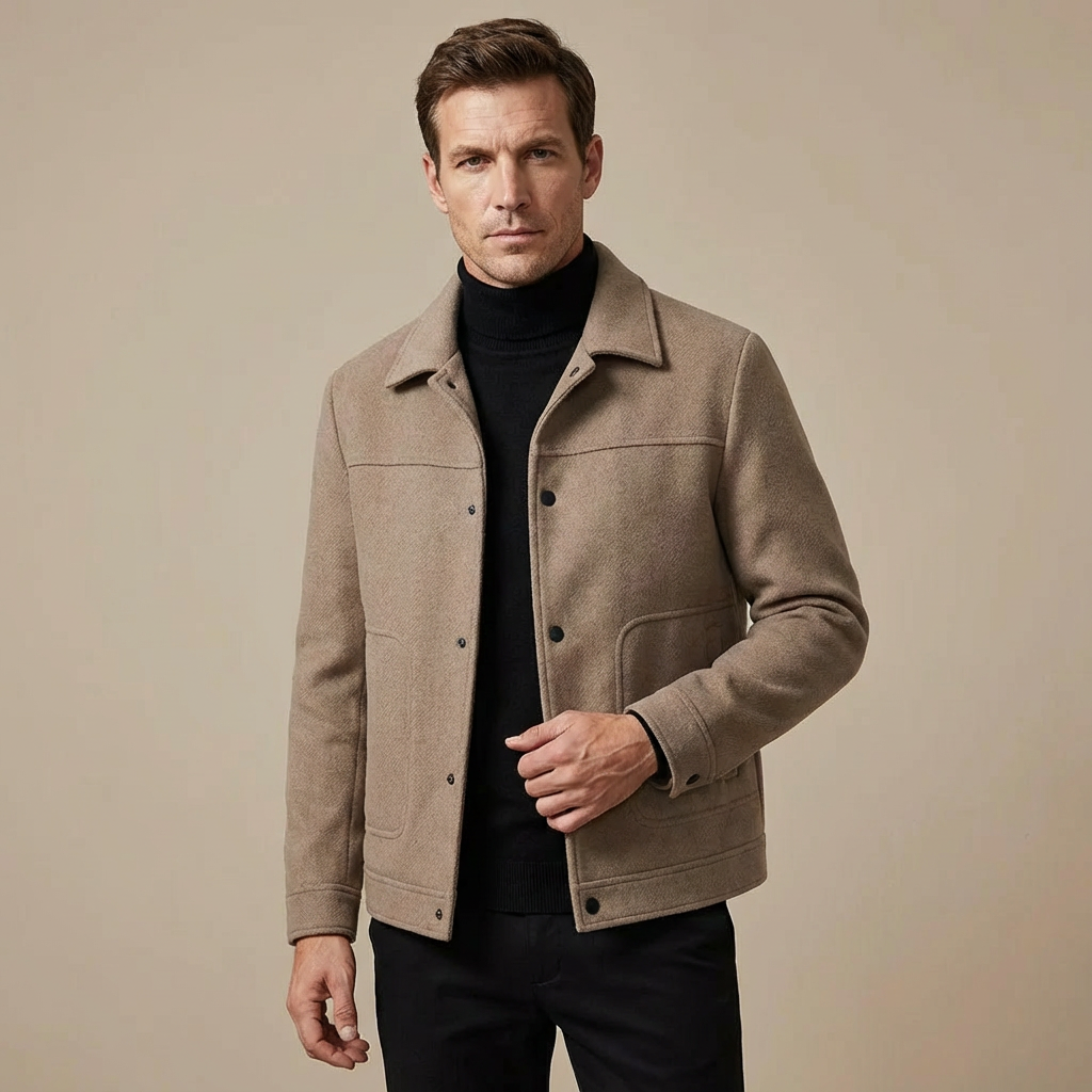 Herren Premium Wolljacke – Kurzer Wollmantel Für Smart Casual & Business